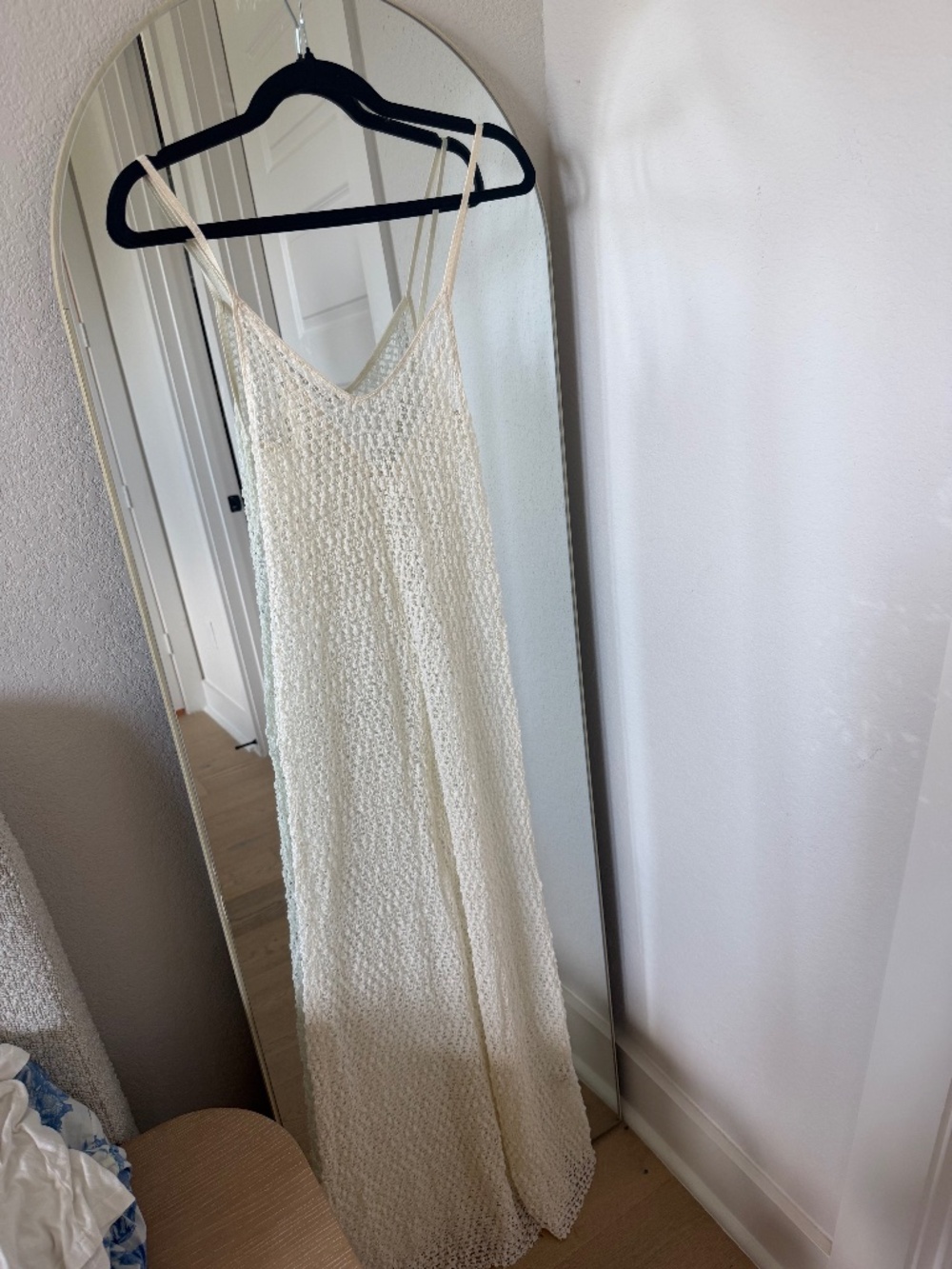 Zara Crochet Knit Maxi Dress – Cream – Size S